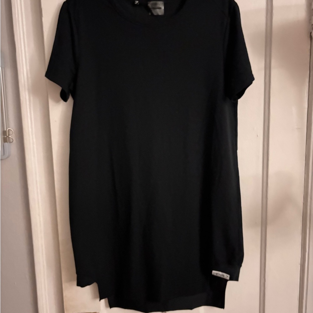 GYMSHARK Longline T-Shirt Drop Womens Small Black Curved Hem Full Coverage - Picture 7 of 7